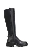 botas de piel con elastico y cremallera black 39
