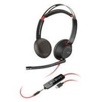 auriculares con cable hp poly blackwire bw 5220 biaurales usb-c  usb-a  jack 35mm