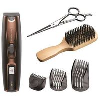 kit cortabarbas remington cuchillas de titanio 3 peines ajustables cepillo para barba y tijeras 90 min de autonomia bateria