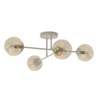 lampara de techo drin moca ambar 4 luces