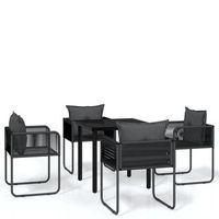 juego de comedor para jardin 5 uds negro cfw732987