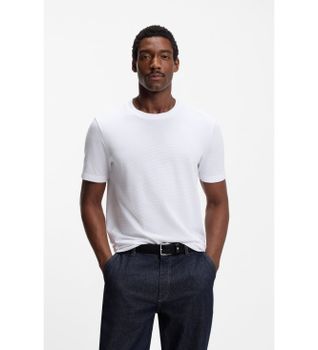 BOSS para hombre. 50452680 Camiseta Tiburt 240 blanco (M), Casual, Algodón, Manga corta