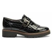 pitillos zapatos de tacon flecos coco negro para mujer