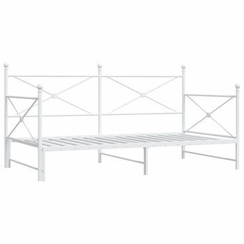 Diván Con Nido Sin Colchón Blanco 100x190 Cm Acero Vidaxl