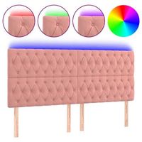cabecero con luces led terciopelo rosa 200x7x118128 cm vidaxl
