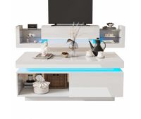 conjunto de mueble tv alto brillo - mueble tv  mesa de salon conjunto para pared de salon mueble tv alto brillo blanco