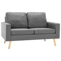 sofa de 2 plazas de tela gris claro vidaxl