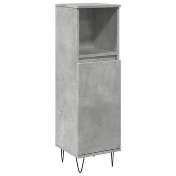 Armario De Baño | Mueble De Baño Madera Contrachapada Gris Hormigón 30x30x100 Cm