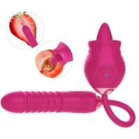 vibrador de masaje telescopico para lamer la lengua rosa para mujer rojo