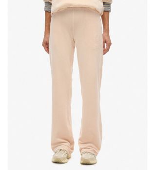 Superdry para mujer. W7011223A Pantalón Jogger Country Club Velour rosa (S), Casual, Poliéster