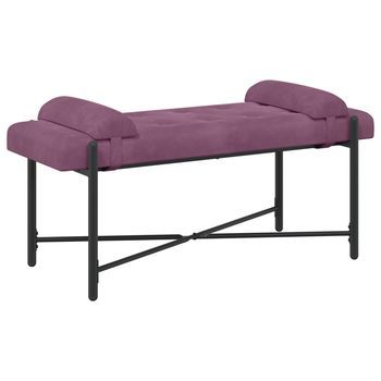 Banco Con Botones Y Cojines Morado 110 X 40 X 46 Cm Terciopelo Vidaxl