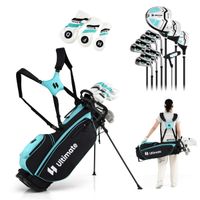 costway juego completo de palos de golf para mujer con bolsa soporte incluye driver 1 de 460cc madera 3 hibrido hierros 56789p s putter