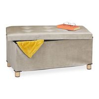 banco con funda de terciopelo y patas de madera