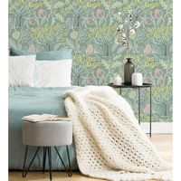 papel pintado vinilico ecologico nordico de arboles con frutos - kayla forest 680619 de gaulan - rollo de 10 m x 053 m