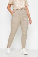 yours vaqueros pitillo beige con bolsillos cargo mujer curvy y tallas grandes yours