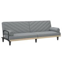 sofa cama con reposabrazos tela gris claro vidaxl