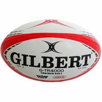 balon de rugby gilbert g-tr4000 tamano 5 - blanco y rojo