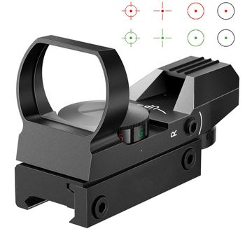 Mira Táctica de Punto Rojo y Verde, Óptica de Punto Rojo para Caza, Mira Reflex con Riel de 20mm