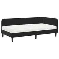 estructura de cama en esquina negro 100 x 200 cm terciopelo