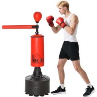 homcom saco de boxeo 3 en 1 brunier con balon de velocidad brazo flexible altura ajustable y revestimiento