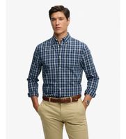 superdry para hombre m4011107a camisa preppy poplin marino xl casual algodon manga larga