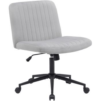 Silla De Oficina Kingman Terciopelo Gris Claro 65x62x86 Cm Clp