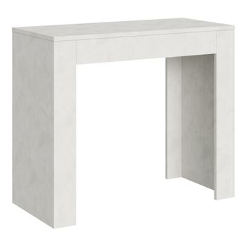 Consola extensible 90x42/302 cm efecto madera blanco espatulado