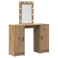 mesa tocador  mesa de maquillaje marron 102 x 33 x 135 cm madera de ingenieria