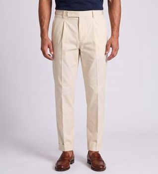 Berwich para hombre. ts0454x Pantalón Chiold beige (54), Casual, Algodón