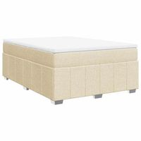 cama tapizada 190x140x46 cm tejido - crema