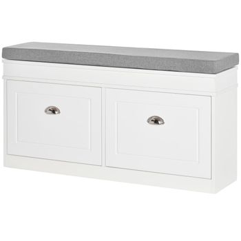 Banco zapatero 104x24x55 cm blanco