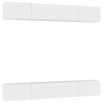 Muebles De Tv 4 Uds Madera De Ingeniería Blanco 100x30x30 Cm Vidaxl