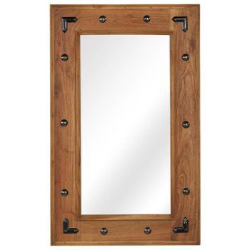 Espejo De Madera Maciza De Acacia 50x80 Cm Vidaxl