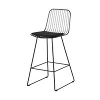 taburete alto de acero negro con cojin de 65 cm