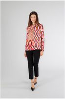 camisa de raso estampada multicolored scarf l