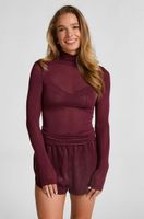 hunkemoller camiseta de cashmere con cuello alto super suave morado