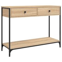 mesa consola  mesa de entrada  mesa auxiliar madera de ingenieria roble sonoma 100x345x75 cm