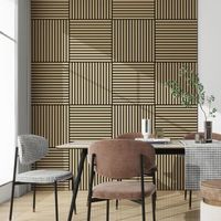 set de 16 paneles acusticos vang 3d 576 m lamas lineales - roble neuholz