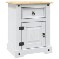 mesita de noche corona range pino mexicano blanco 53x39x67 cm vidaxl