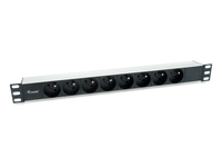 regleta alimentacion aluminio rack 19 1u 8 tomas tipo shucko euro cable 18m