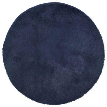 Alfombra De Pelo Largo Navarra Azul Marino 240x240 Cm Poliéster Vidaxl