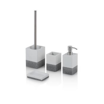 Set De 4 Accesorios De Baño Rabat Blanco/gris En Resina