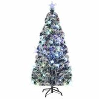 arbol de navidad preiluminado con soporte y led fibra optica 210 cm vidaxl