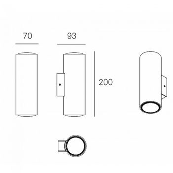 Aplique de pared kronn (2 luces)