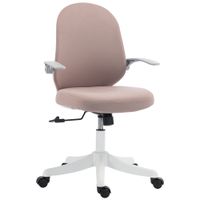 homcom silla de oficina en malla con reposabrazos abatibles altura regulable y ruedas rosa y blanco   aosom espana