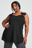limited collection top negro de tirantes con lazo mujer curvy y tallas grandes limited collection