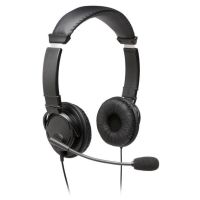 auriculares kensington con cable cancelacion de ruido microfono boom y control volumen negro
