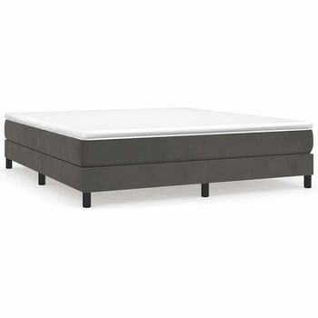 Estructura De Cama Con Somier Terciopelo Gris Oscuro 160x200cm Vidaxl