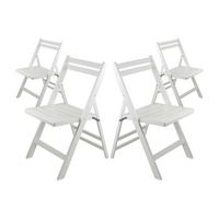 pack 4 sillas plegables de madera de bambu biano 46x44x78cm thinia home
