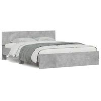 cama matrimonial  cama para adultos  estructura de cama con cabecero gris hormigon 140x200 cm